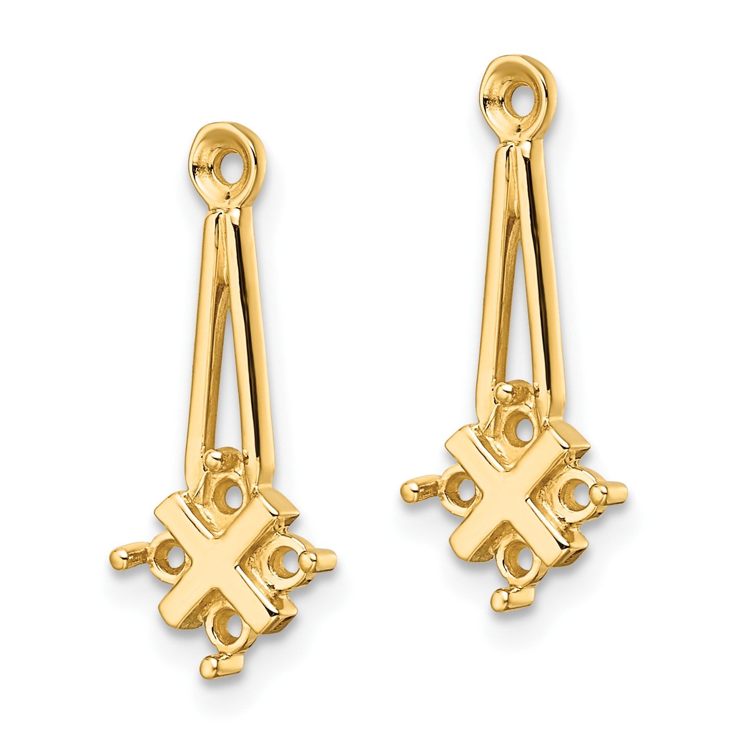 14k Dangle Cluster Diamond Earring Jacket Mountings