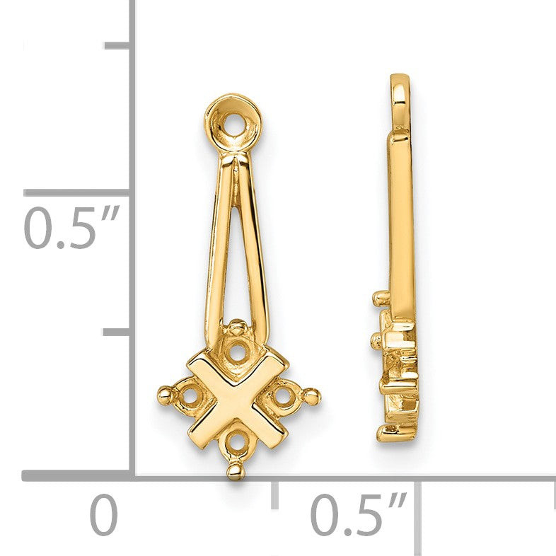 14k Dangle Cluster Diamond Earring Jacket Mountings