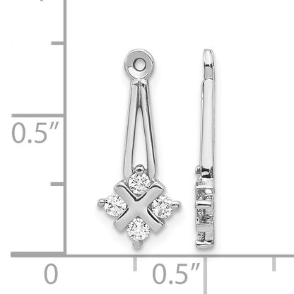 14k White Gold 1/4 carat AA Diamond Dangle Cluster Earring Jackets
