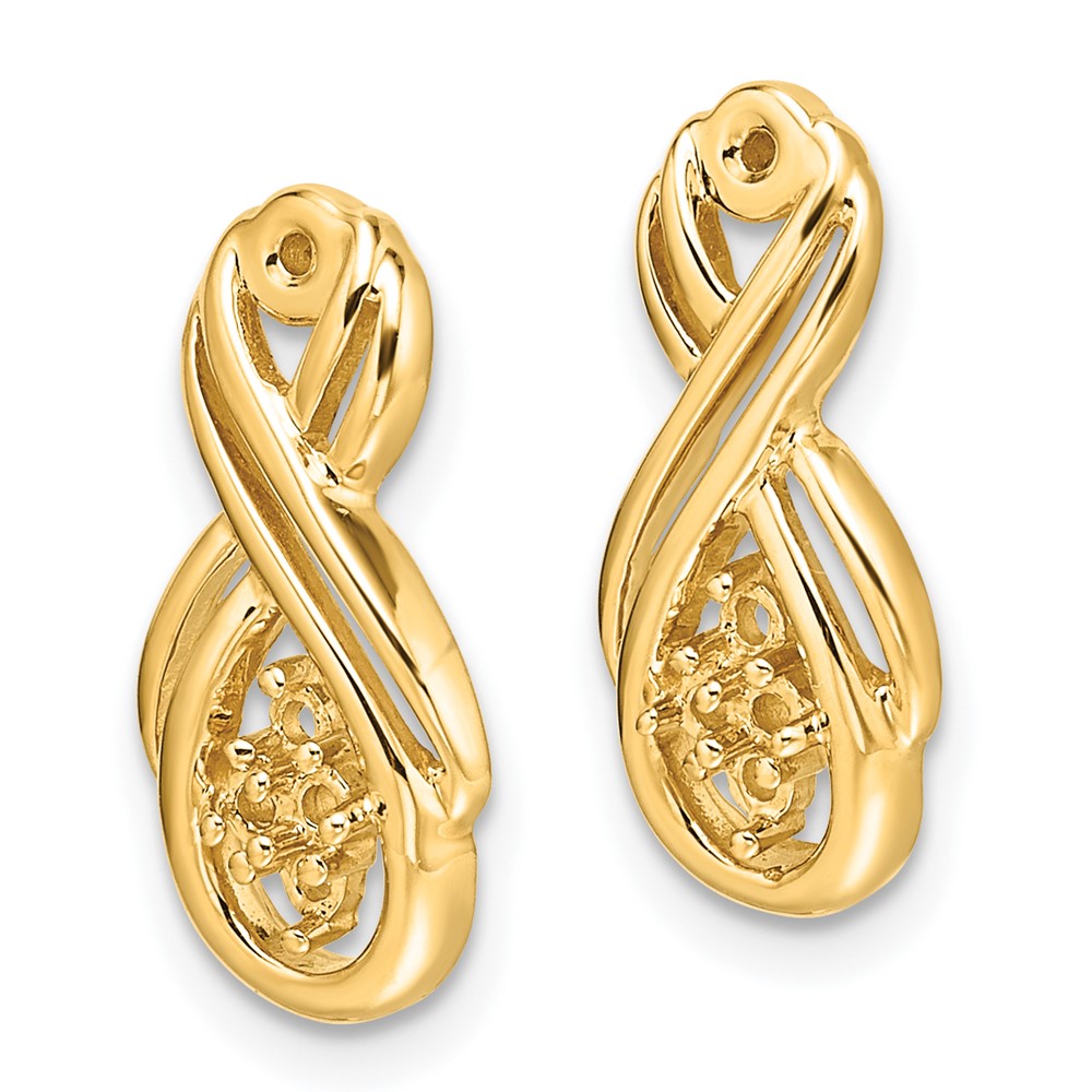 14k Infinity Diamond Earring Jackets Mountings