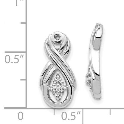 14k White Gold 1/8 carat AA Diamond Infinity Earring Jackets