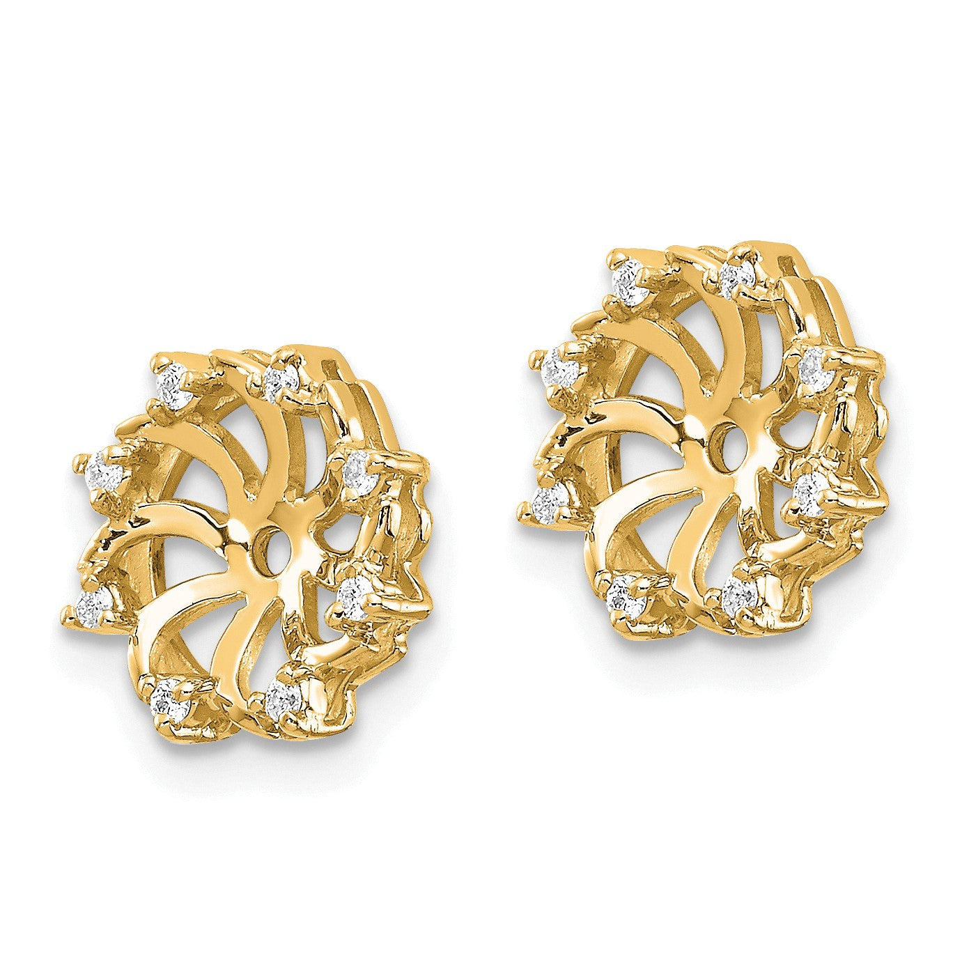 14k 1/15 carat AA Diamond Earring Jackets
