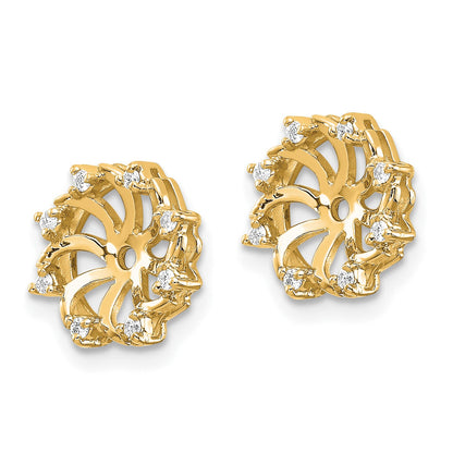 14k 1/15 carat AA Diamond Earring Jackets