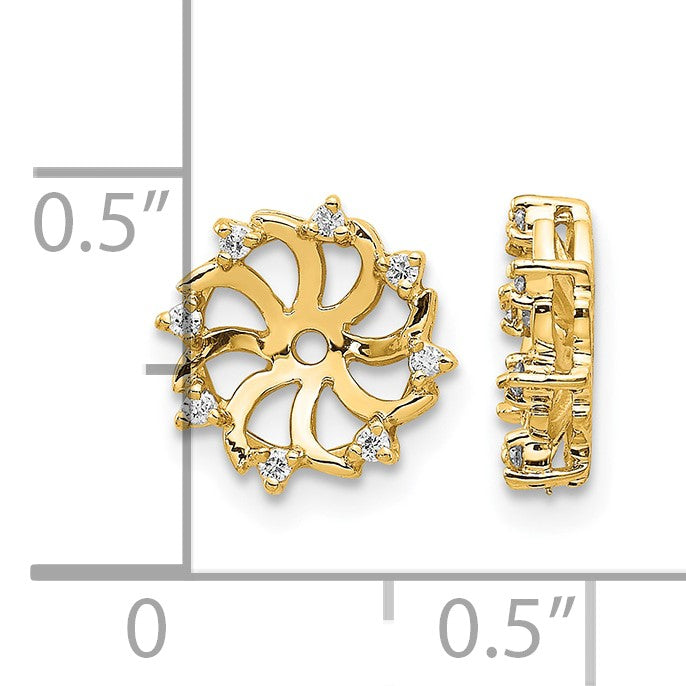 14k 1/15 carat AA Diamond Earring Jackets
