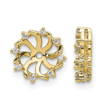 14k 1/15 carat AA Diamond Earring Jackets