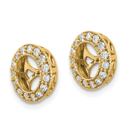14k 1/3 carat AA Diamond Circle Earring Jackets