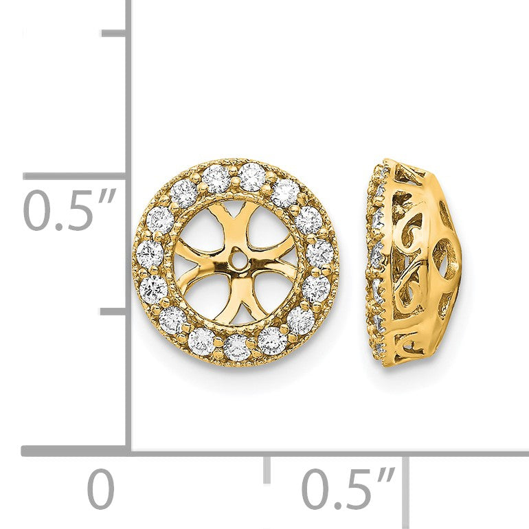 14k 1/3 carat AA Diamond Circle Earring Jackets