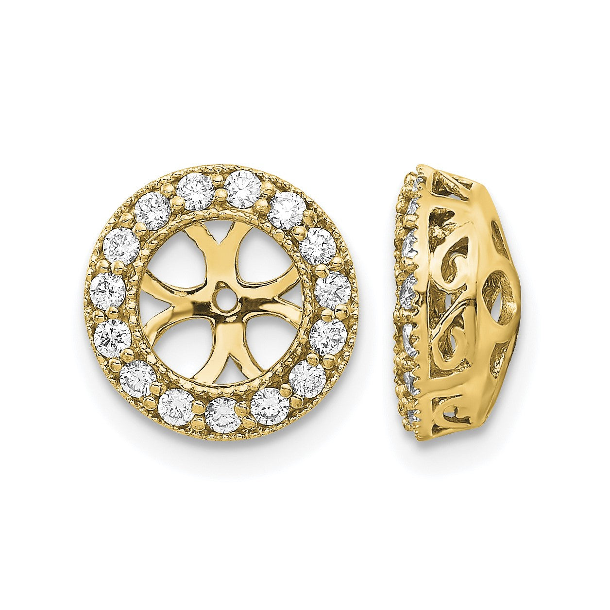 14k 1/3 carat AA Diamond Circle Earring Jackets