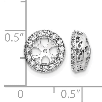 14k White Gold 1/3 carat AA Diamond Circle Earring Jackets