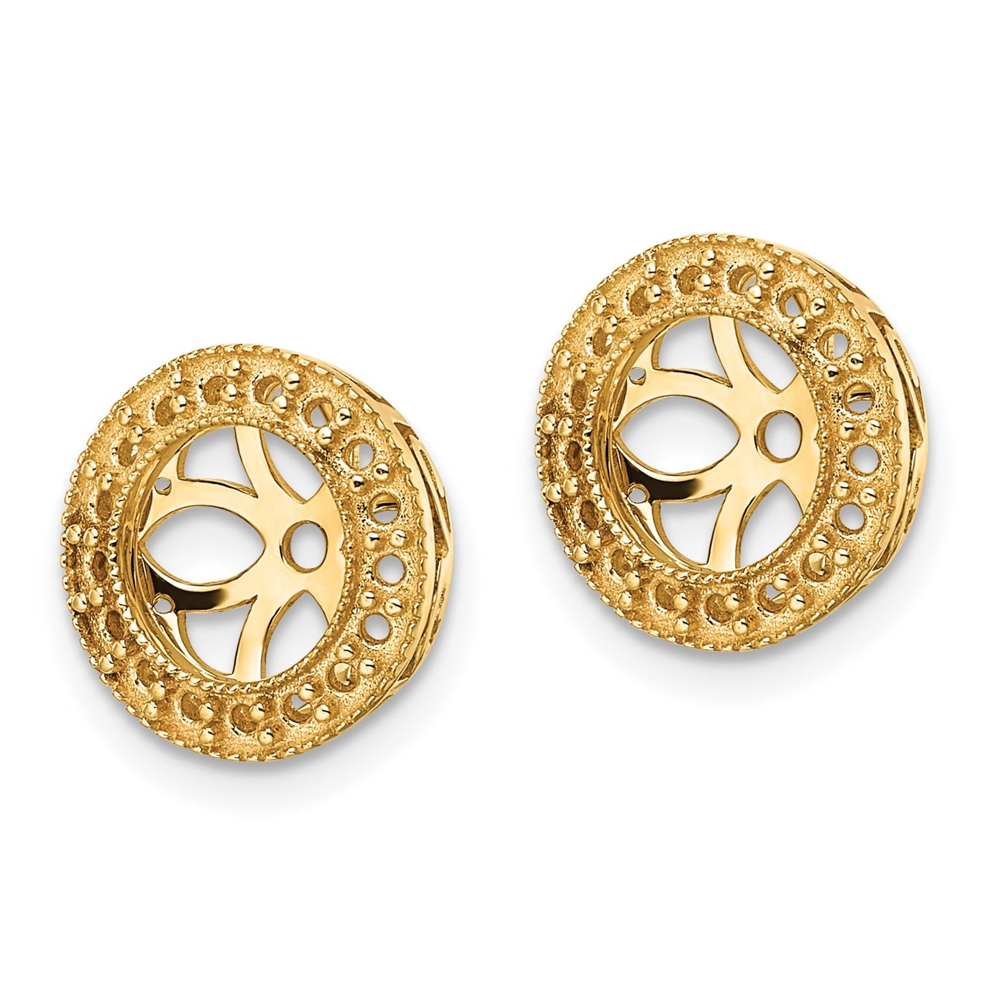 14k Diamond Circle Earring Jacket Mountings