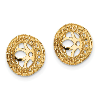 14k Diamond Circle Earring Jacket Mountings