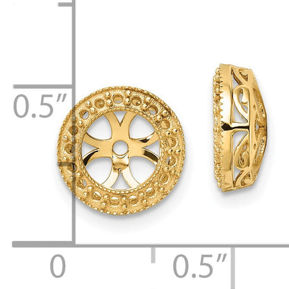 14k Diamond Circle Earring Jacket Mountings