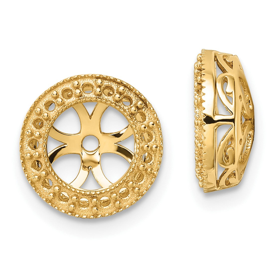 14k Diamond Circle Earring Jacket Mountings