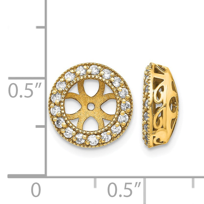 14k 3/8 carat AA Diamond Circle Earring Jackets