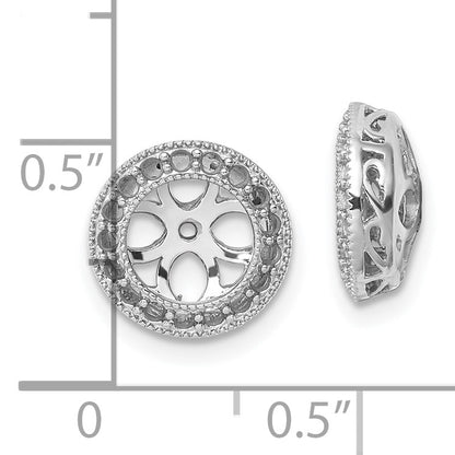 14k White Gold Diamond Circle Earring Jacket Mountings