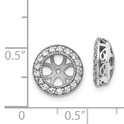14k White Gold 3/8 carat AA Diamond Circle Earring Jackets