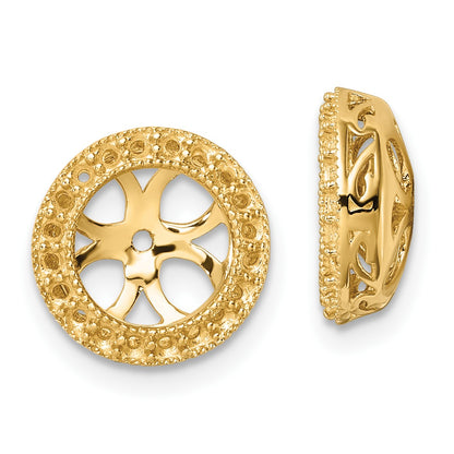 14k Diamond Circle Earring Jacket Mountings