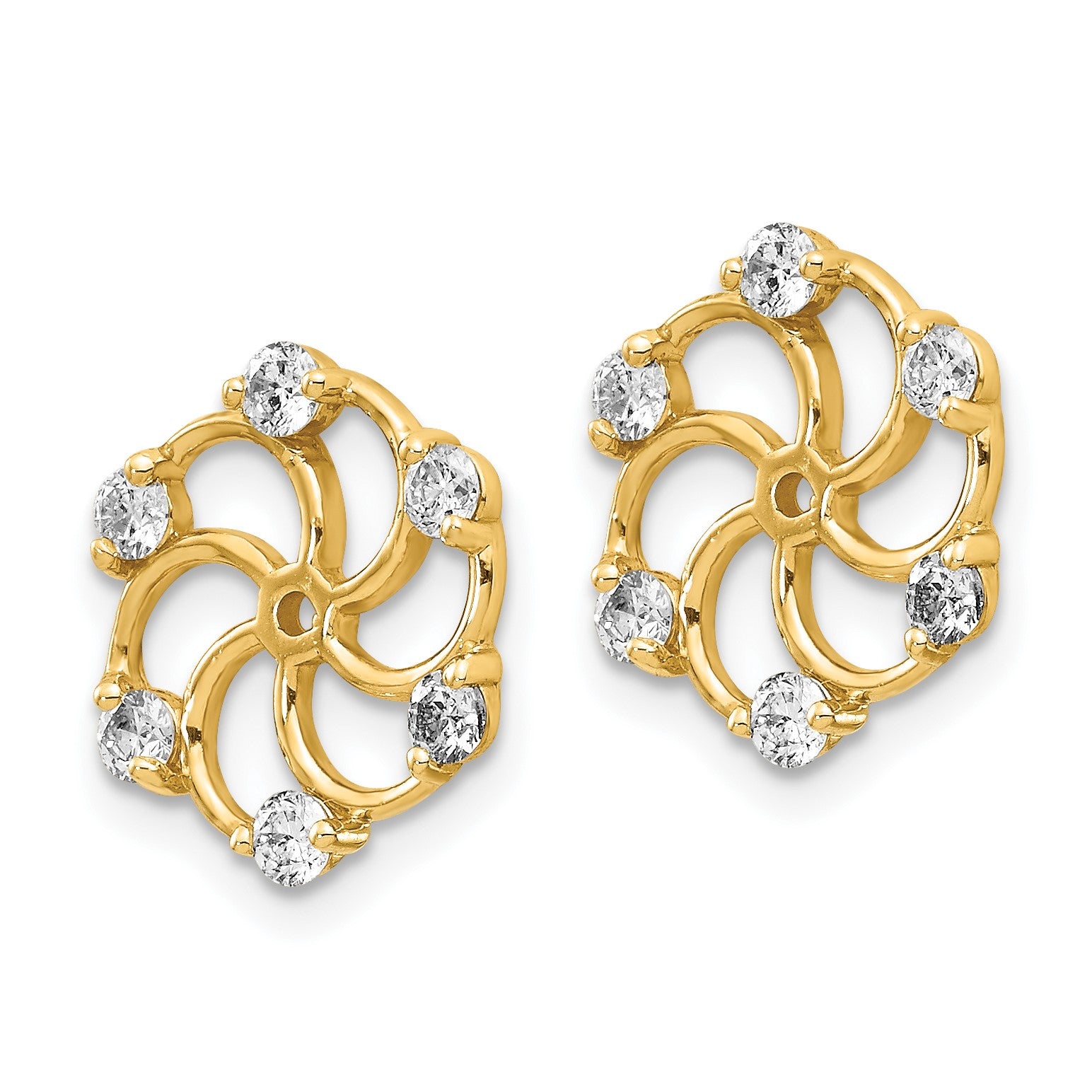14k 3/8 carat AA Diamond Earring Jackets