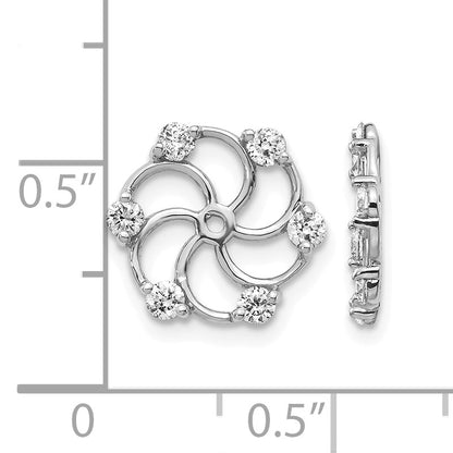 14k White Gold 3/8 carat AA Diamond Earring Jackets