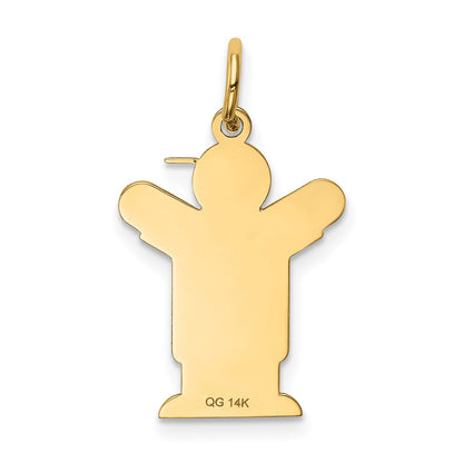 14k The Kids Small Boy with Overalls Engravable Love Charm