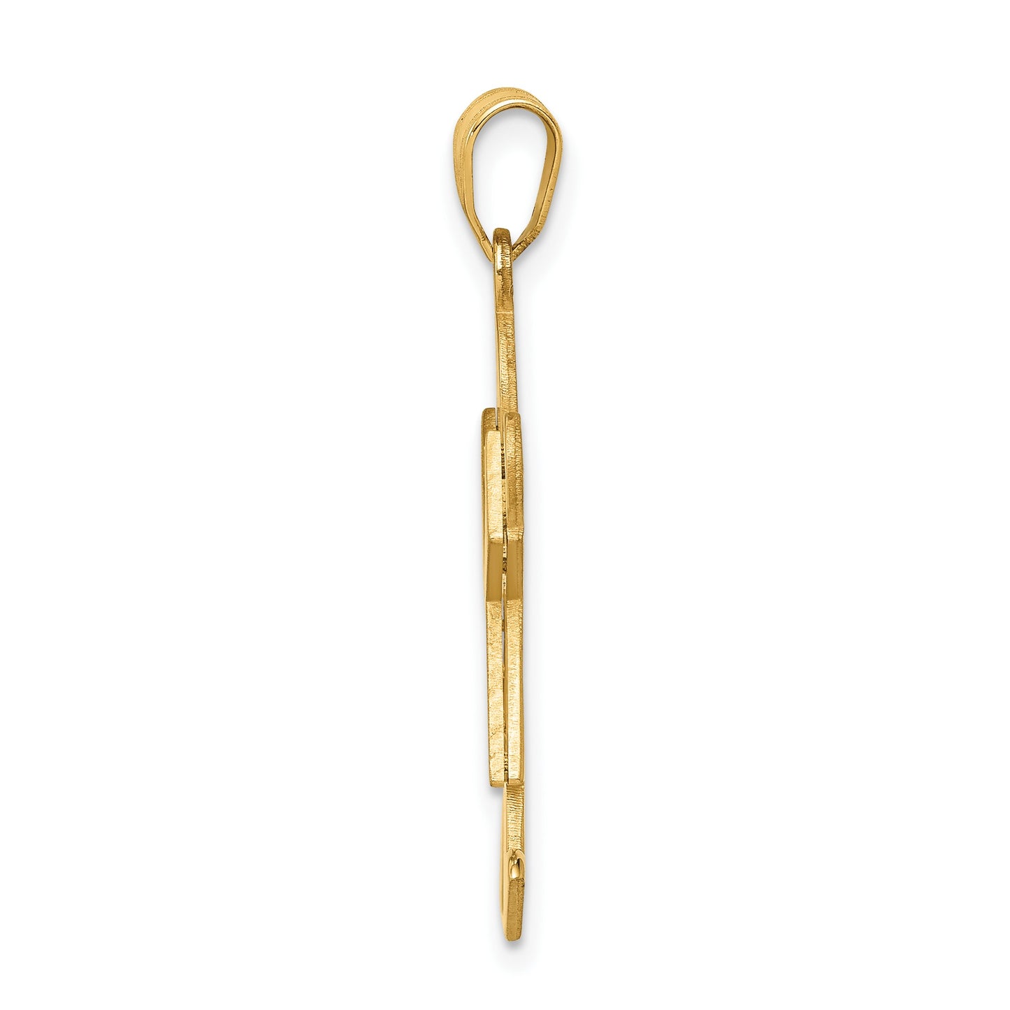 14k The Kids Solid Satin Medium Girl Engravable Joy Charm