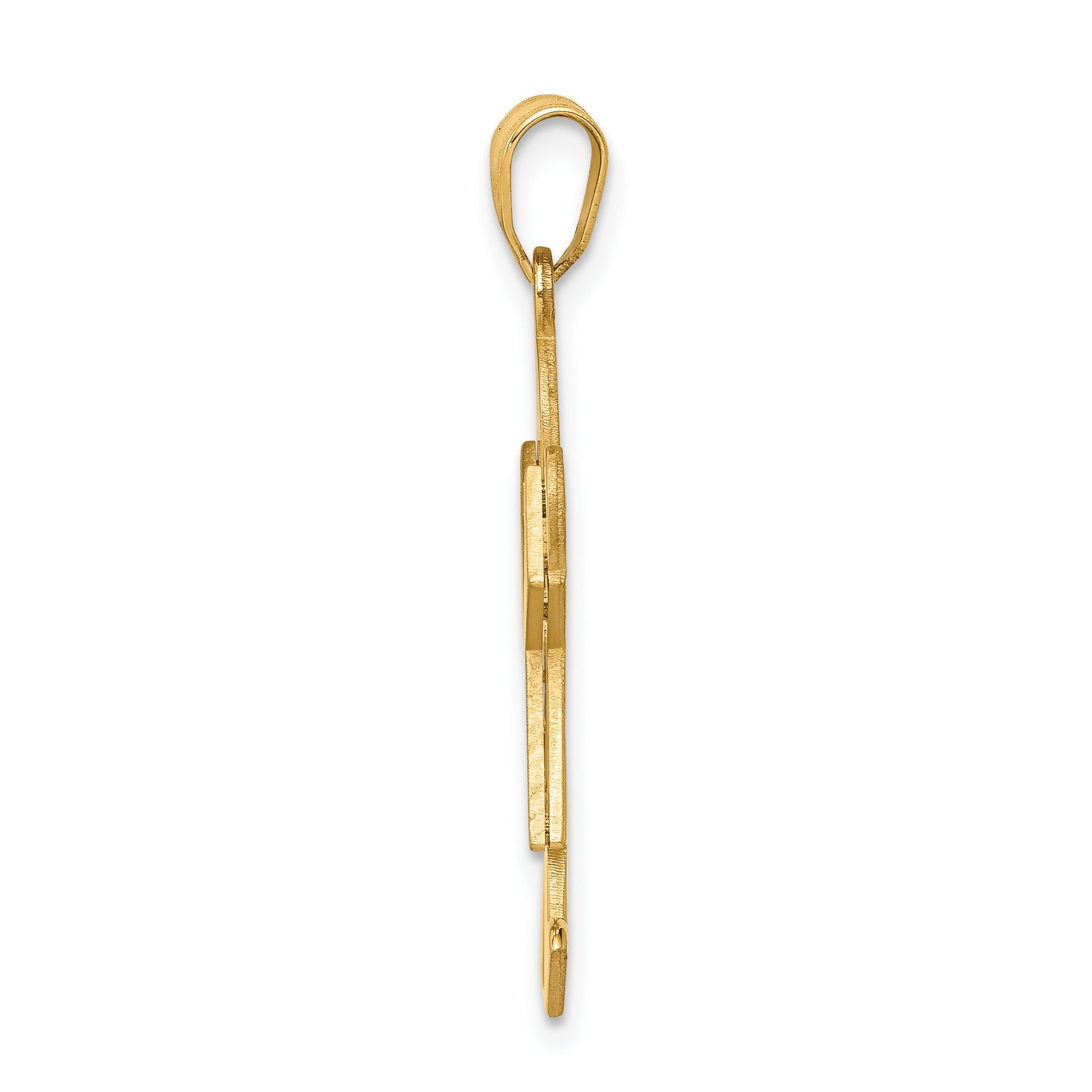 14k The Kids Solid Satin Medium Girl Engravable Joy Charm