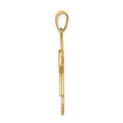 14k The Kids Solid Satin Medium Girl Engravable Joy Charm