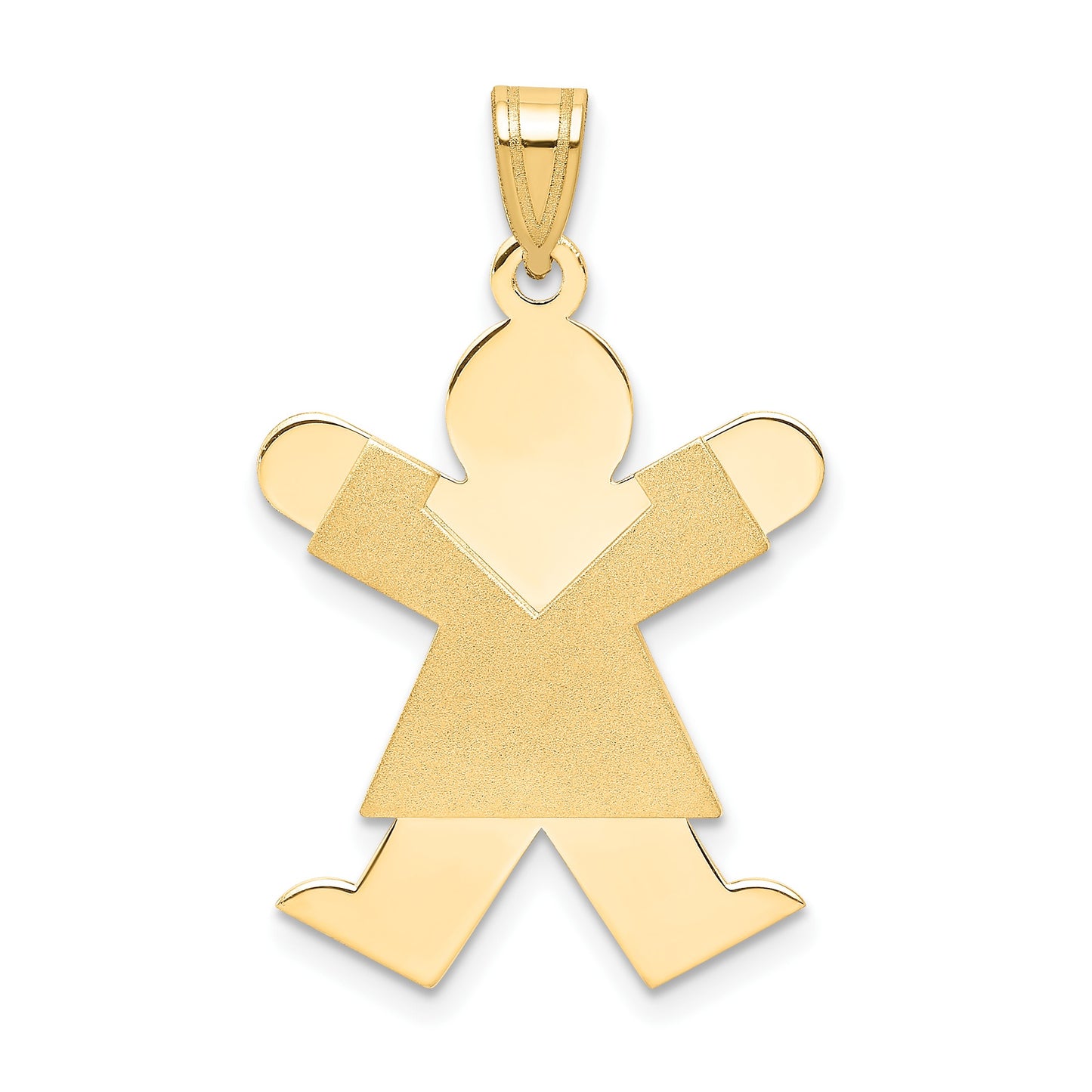 14k The Kids Solid Satin Medium Girl Engravable Joy Charm