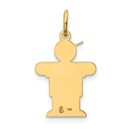 14k The Kids Small Boy with Hat Engravable Hugs Charm