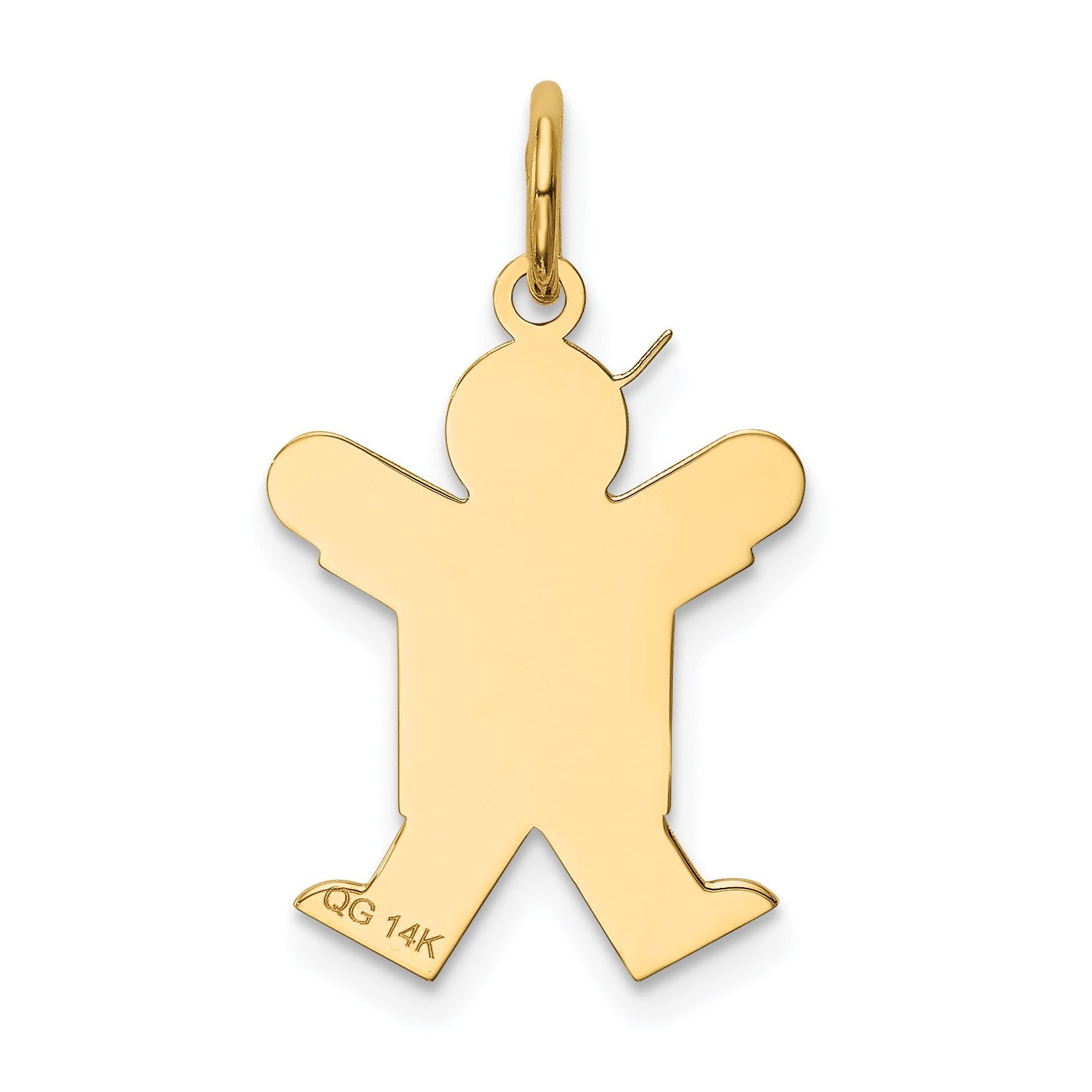14k The Kids Small Boy with Hat Engravable Joy Charm