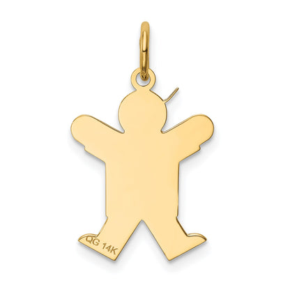 14k The Kids Small Boy with Hat Engravable Joy Charm