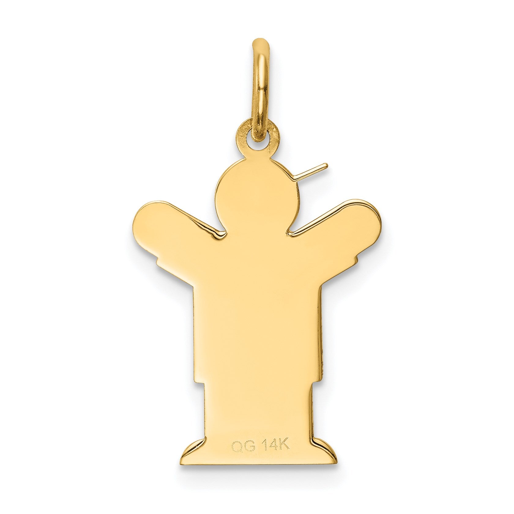 14k The Kids Small Boy with Hat Engravable Love Charm