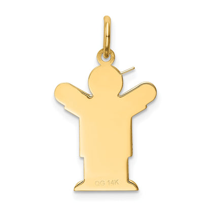 14k The Kids Small Boy with Hat Engravable Love Charm