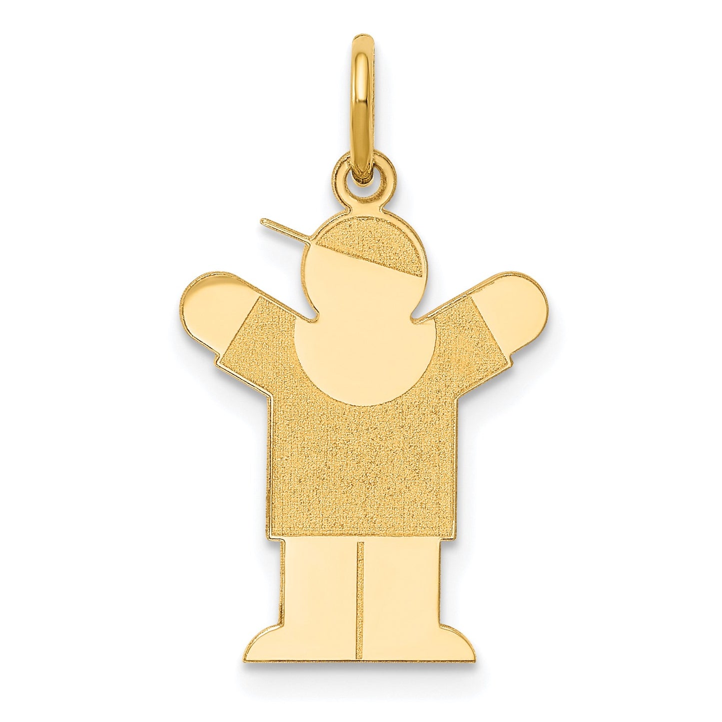 14k The Kids Small Boy with Hat Engravable Love Charm