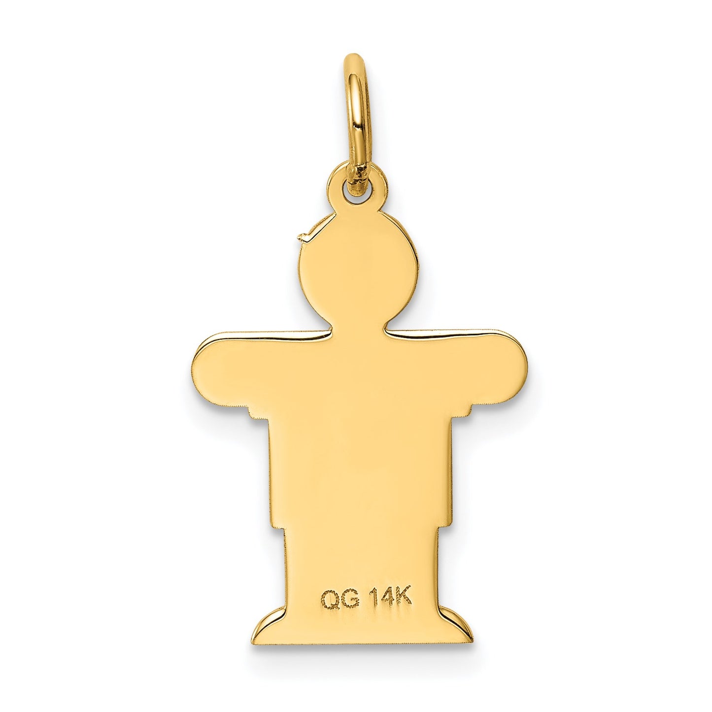 14k The Kids Small It's a Boy Engravable Hugs Charm