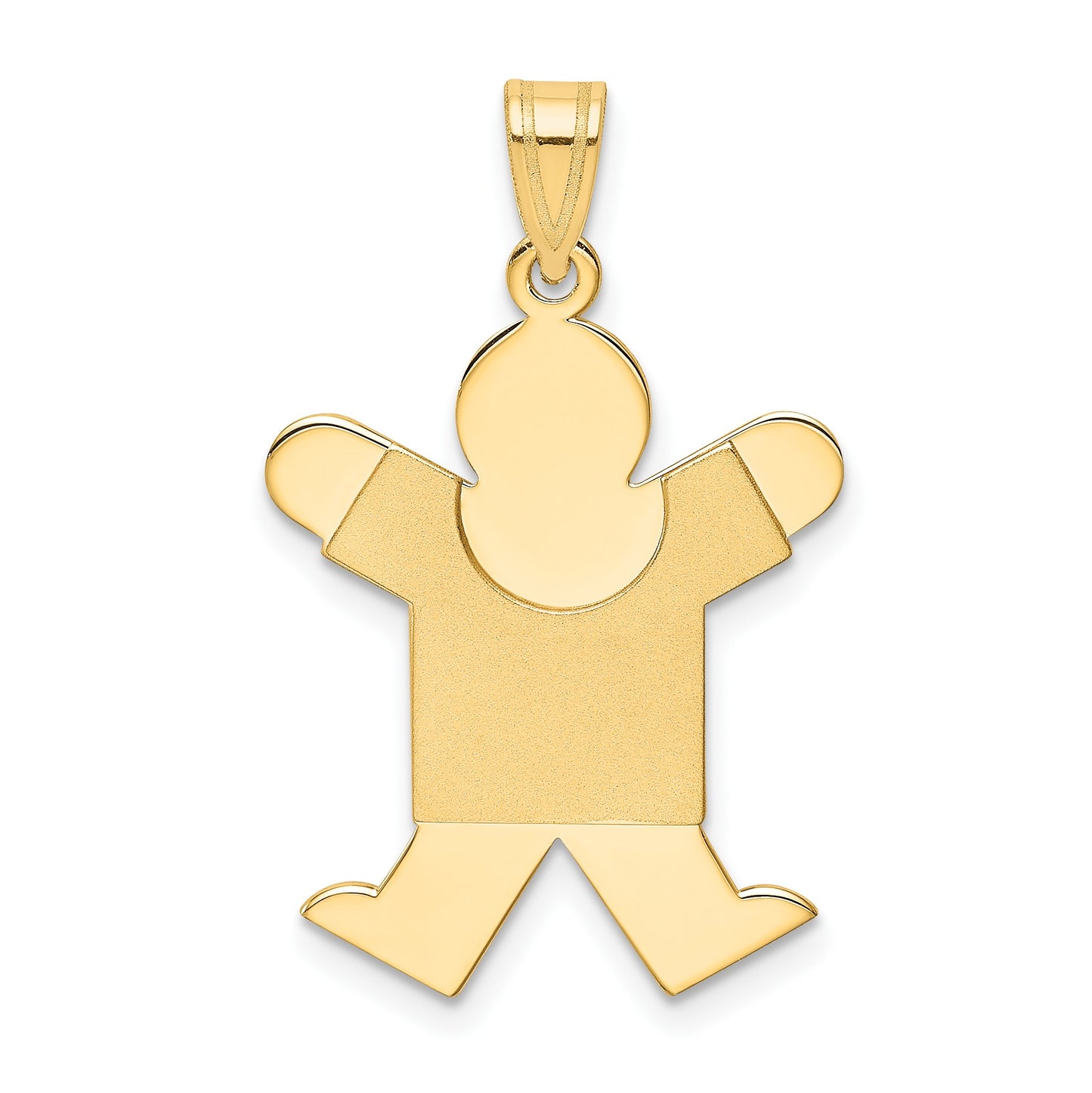 14k The Kids Solid Satin Medium Boy Engravable Joy Charm