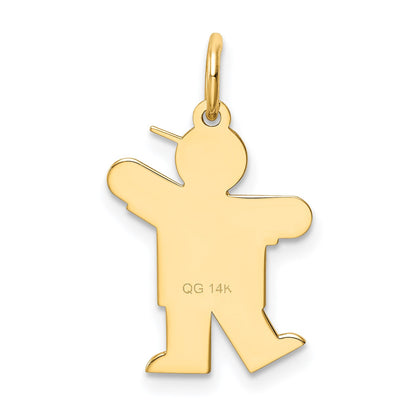 14k The Kids Small It's a Boy Engravable Kiss Charm