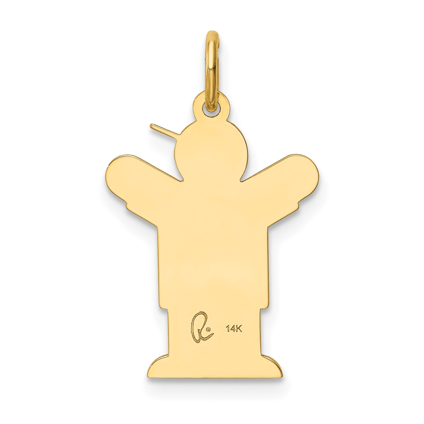 14k The Kids Small It's a Boy Engravable Love Charm