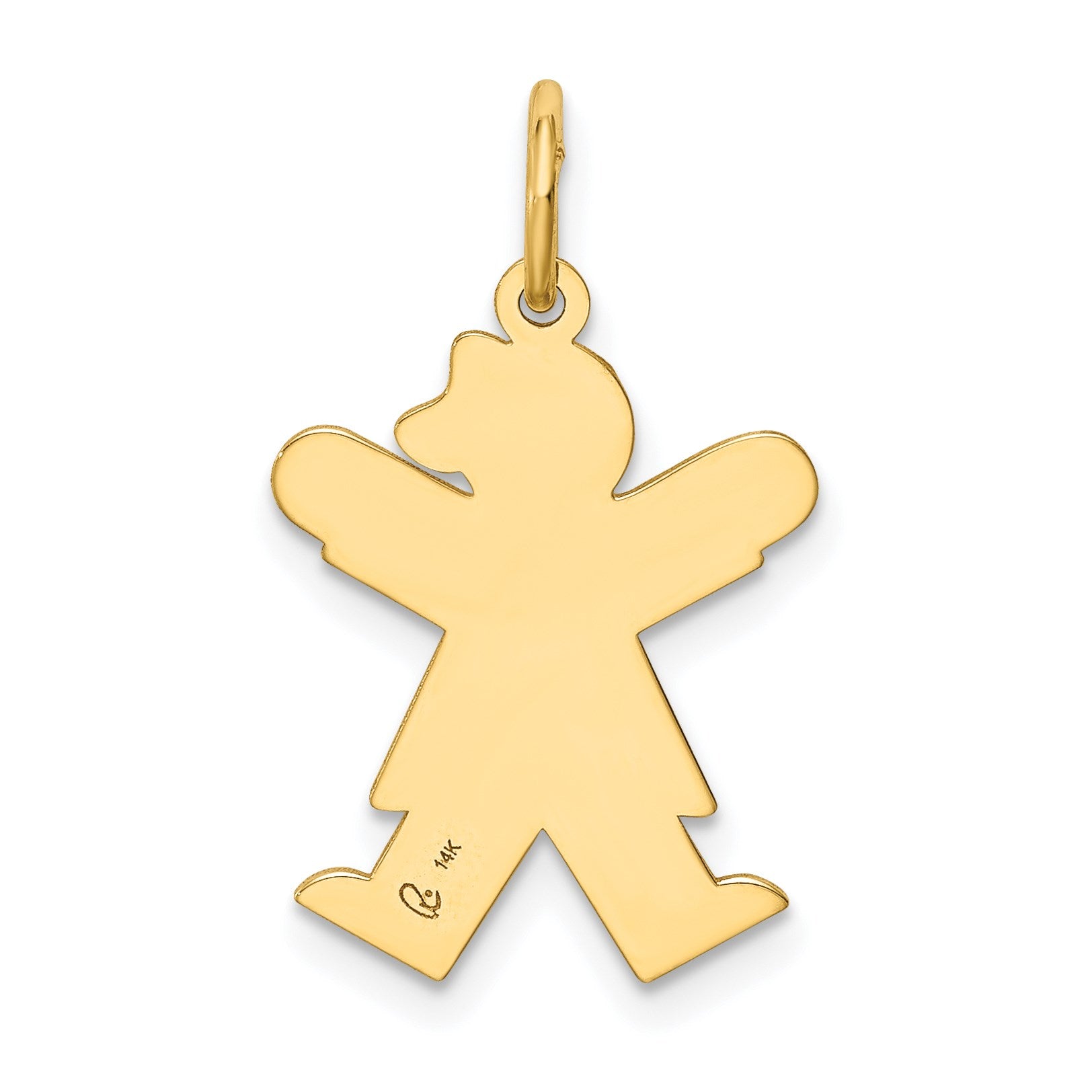 14k The Kids Small It's a Girl Engravable Joy Charm