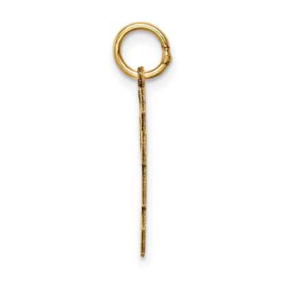 14k The Kids Small Girl with Ponytails Engravable Kiss Charm