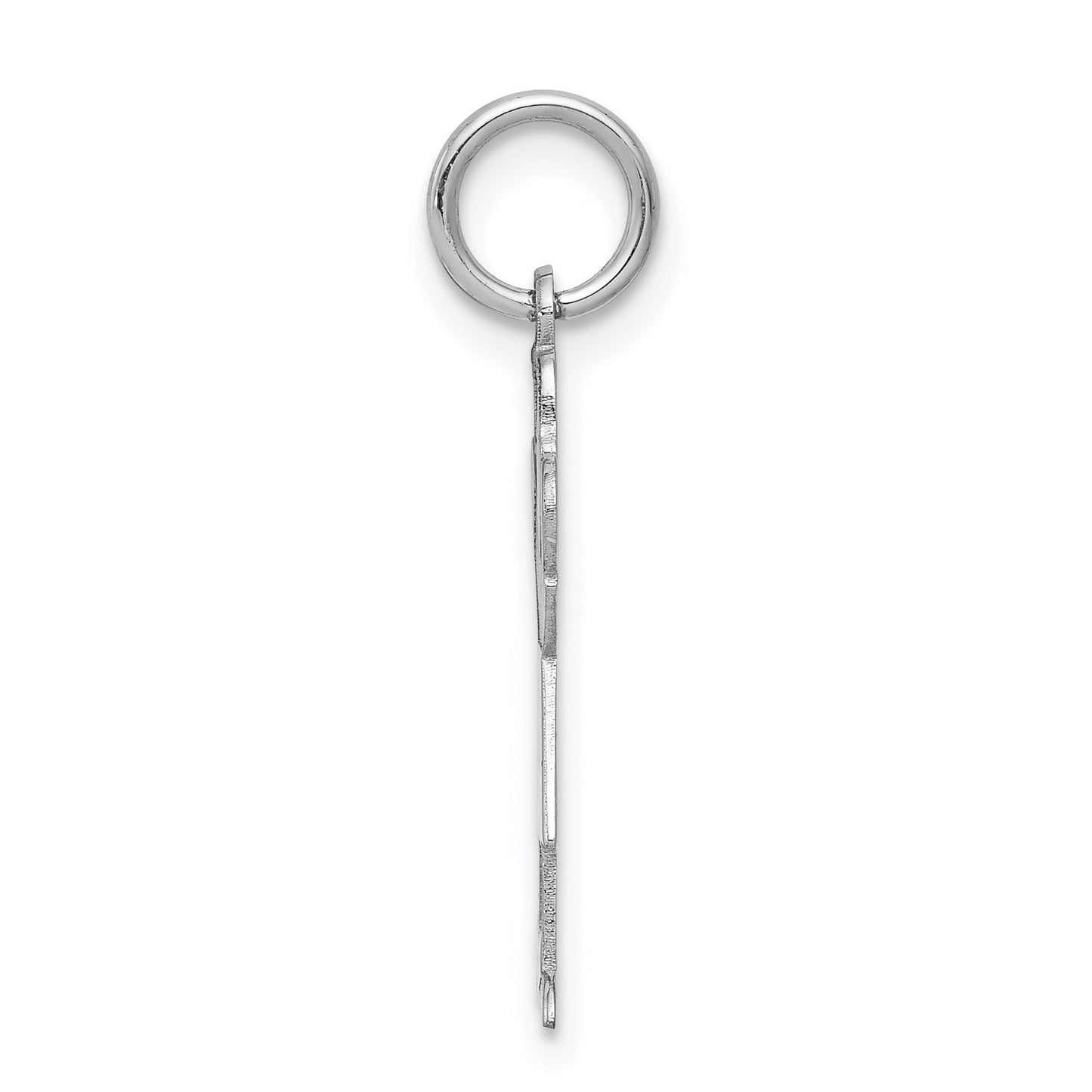 14k White Gold The Kids Small Girl with Ponytails Engravable Love Charm