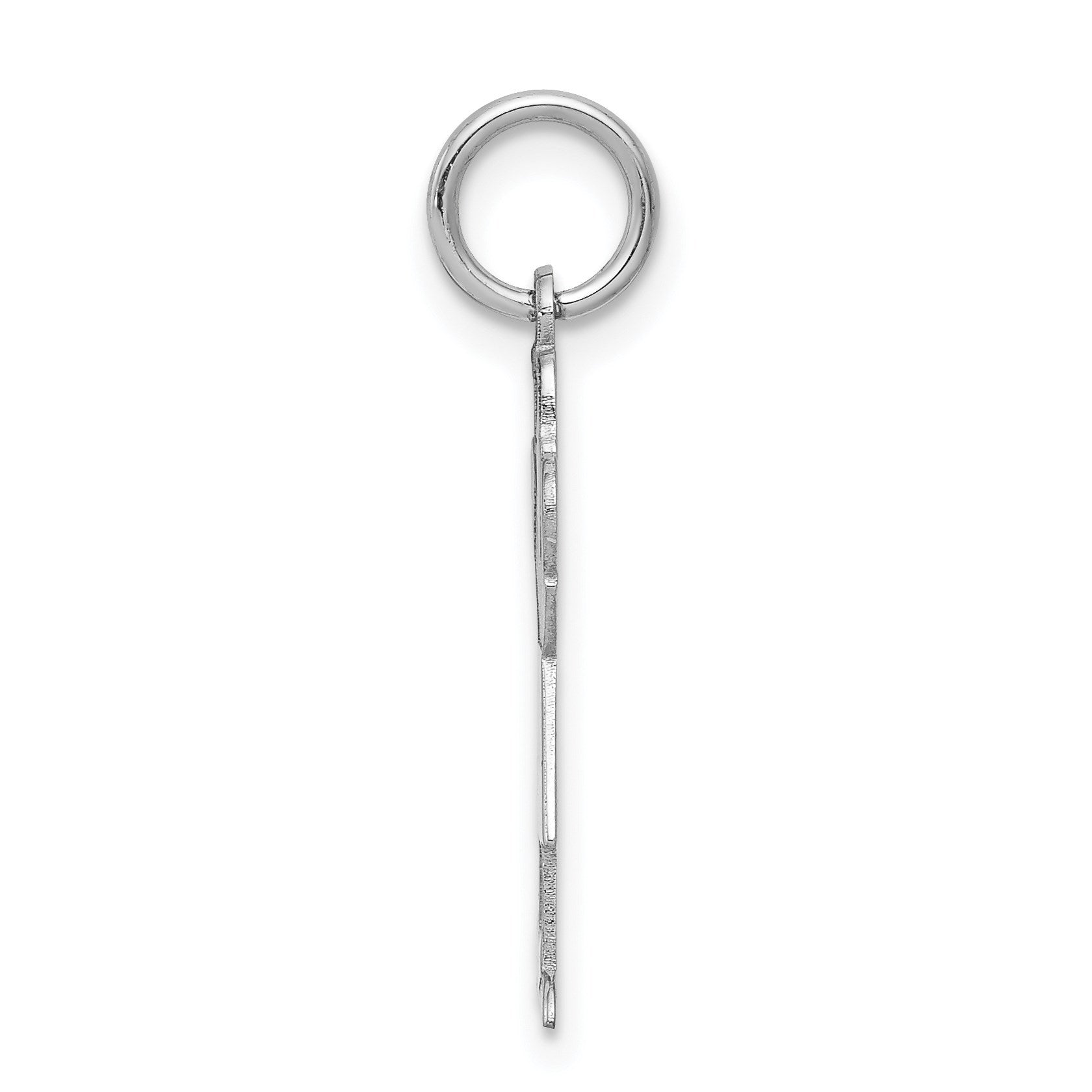 14k White Gold The Kids Small Girl with Ponytails Engravable Love Charm