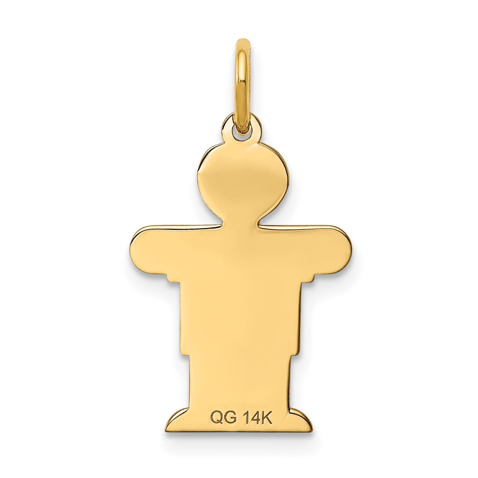 14k The Kids Small Boy with Haircut Engravable Hugs Charm