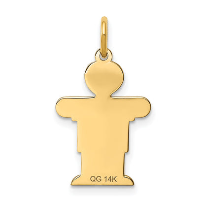 14k The Kids Small Boy with Haircut Engravable Hugs Charm