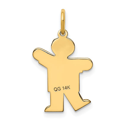 14k The Kids Small Boy with Haircut Engravable Kiss Charm