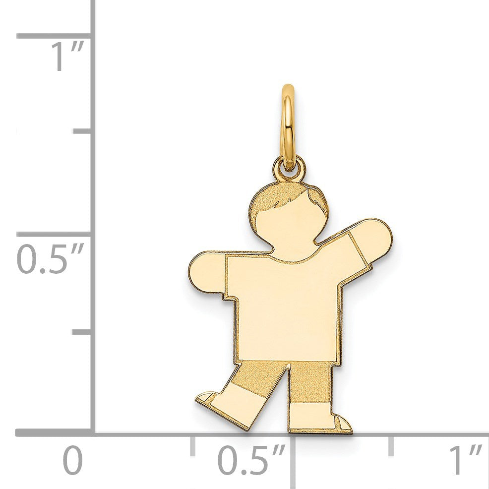 14k The Kids Small Boy with Haircut Engravable Kiss Charm
