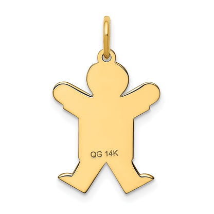 14k The Kids Small Boy with Haircut Engravable Joy Charm