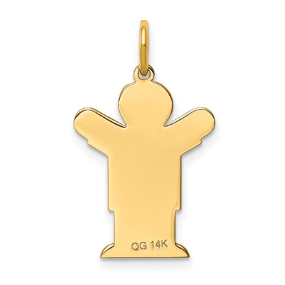 14k The Kids Small Boy with Haircut Engravable Love Charm