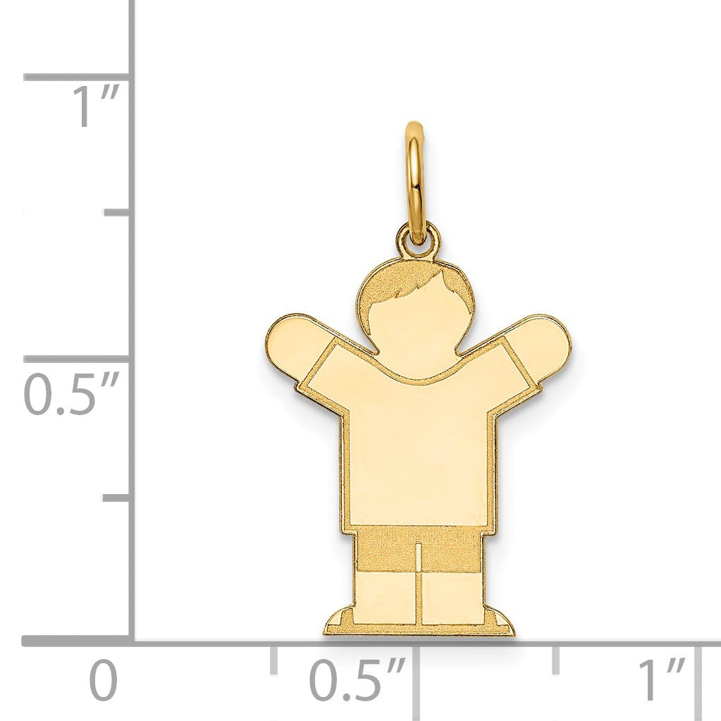 14k The Kids Small Boy with Haircut Engravable Love Charm