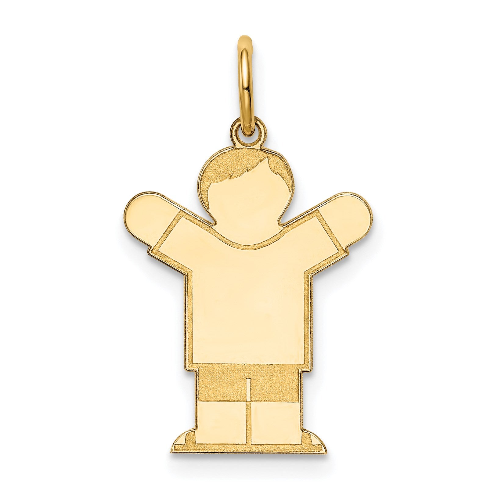 14k The Kids Small Boy with Haircut Engravable Love Charm